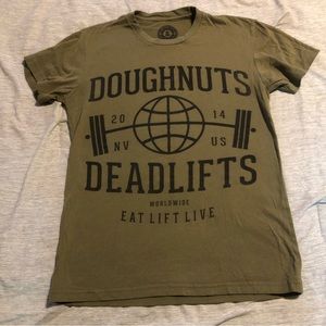 Doughnuts and Deadlift Army Green T-shirt